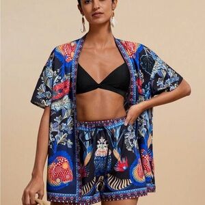 SHEIN Black Multicolor Printed Short Set